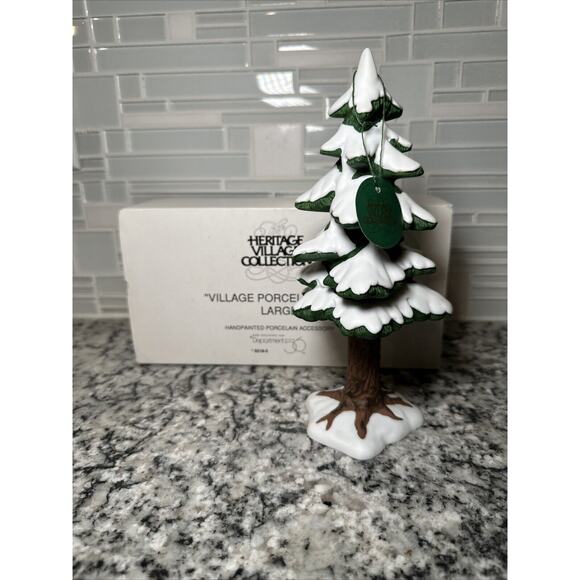 Dept 56 Village Porcelain Pine Large w/Box - Picture 1 of 9